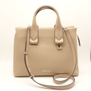 NWT Michael Kors Rollins Satchel Taupe Leather ❤